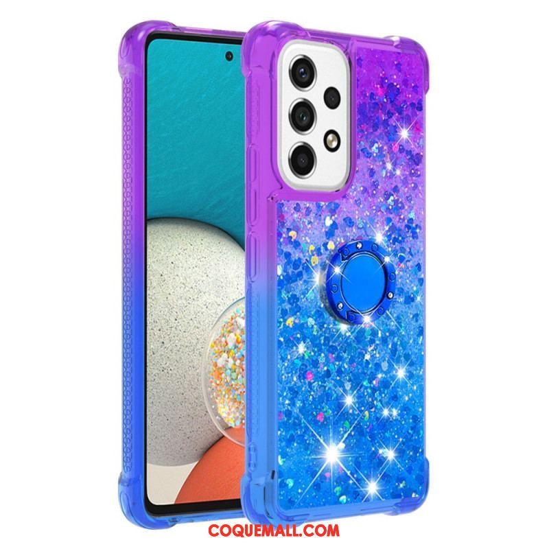 Coque Samsung Galaxy A53 5G Paillettes Anneau-Support