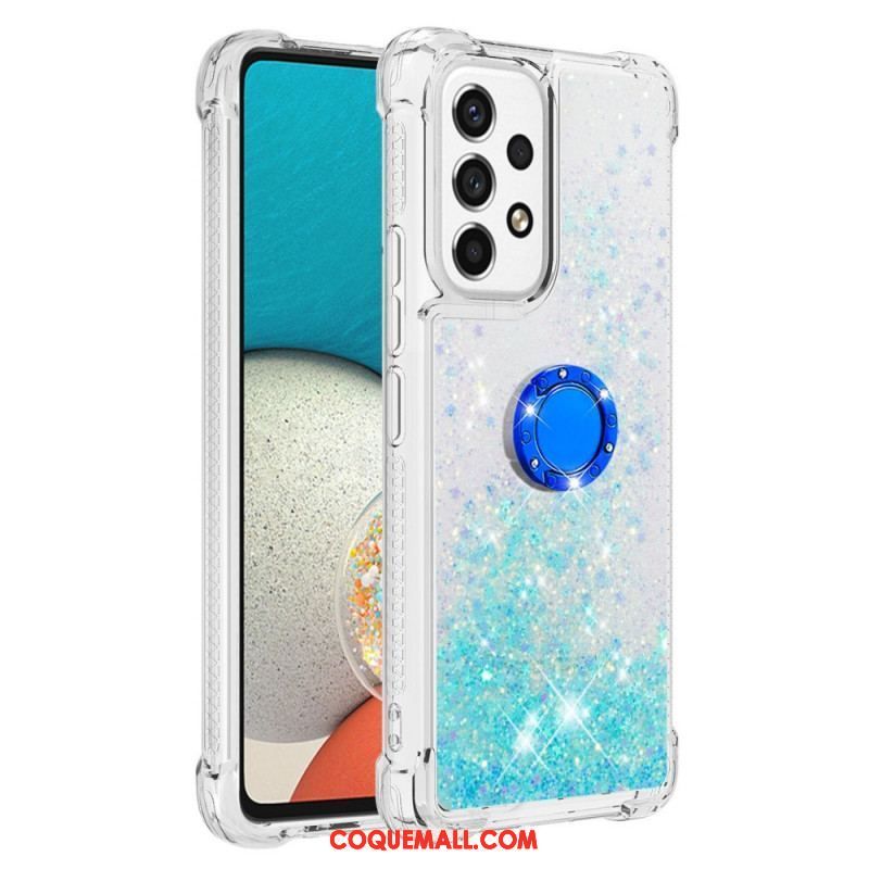 Coque Samsung Galaxy A53 5G Paillettes avec Anneau-Support