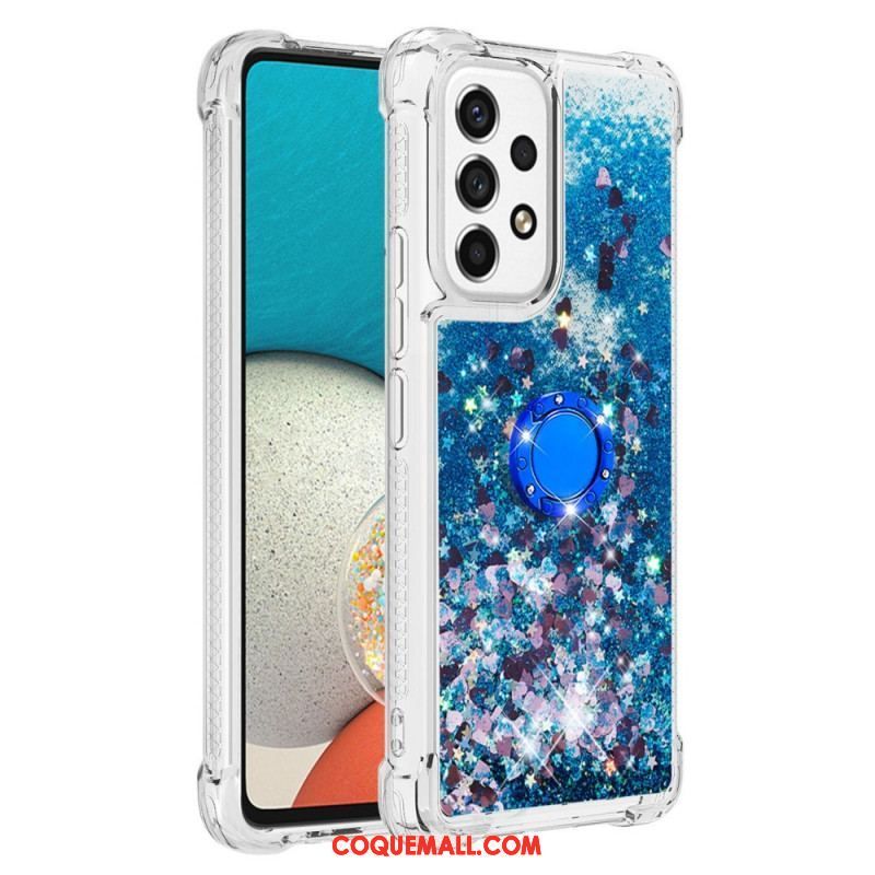 Coque Samsung Galaxy A53 5G Paillettes avec Anneau-Support