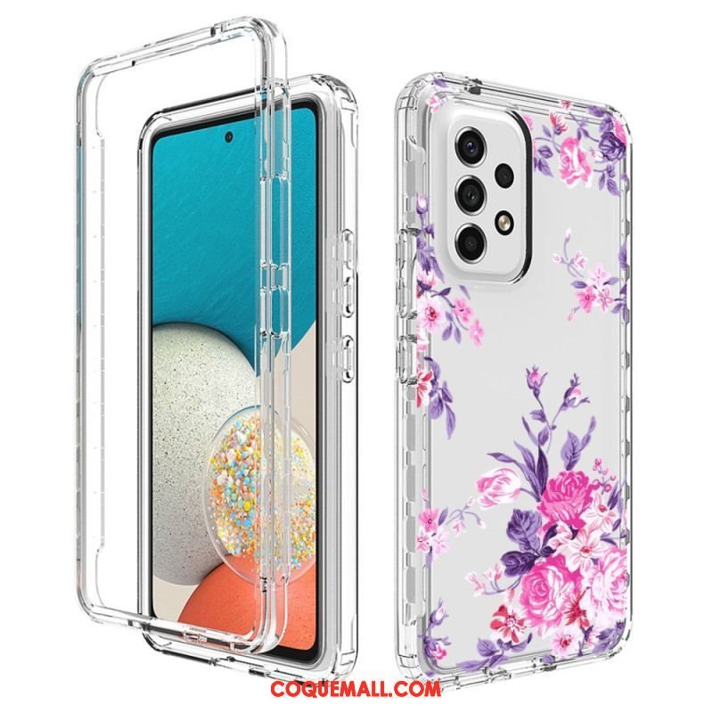 Coque Samsung Galaxy A53 5G Transparente Fleurs