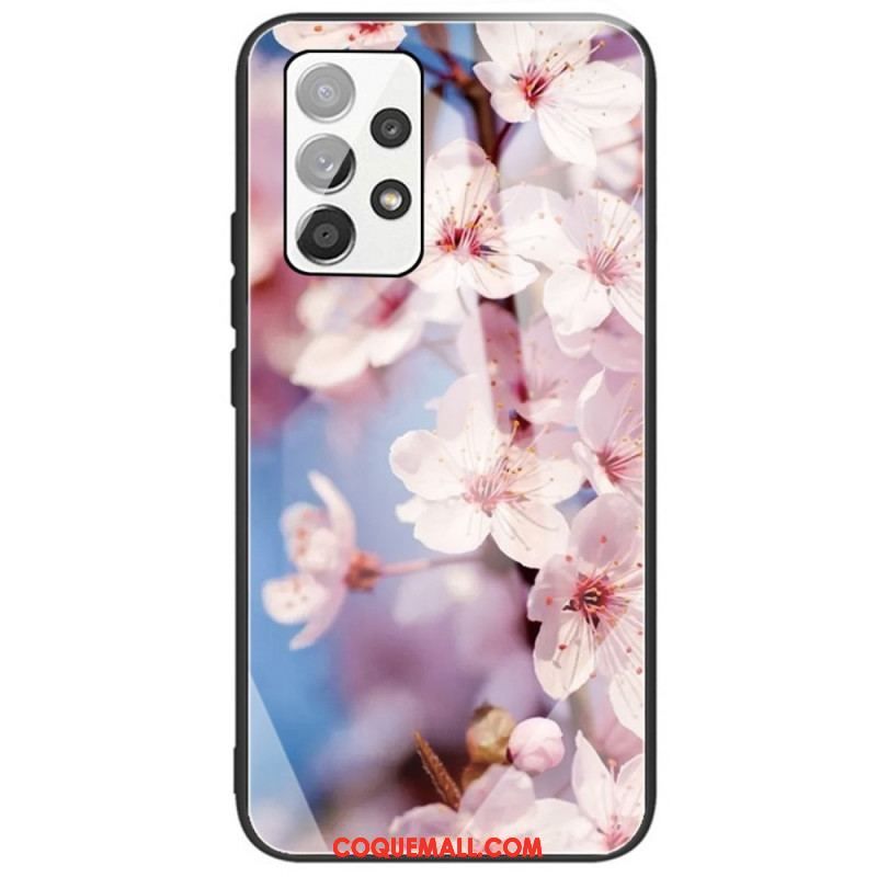 Coque Samsung Galaxy A53 5G Verre Trempé Fleurs