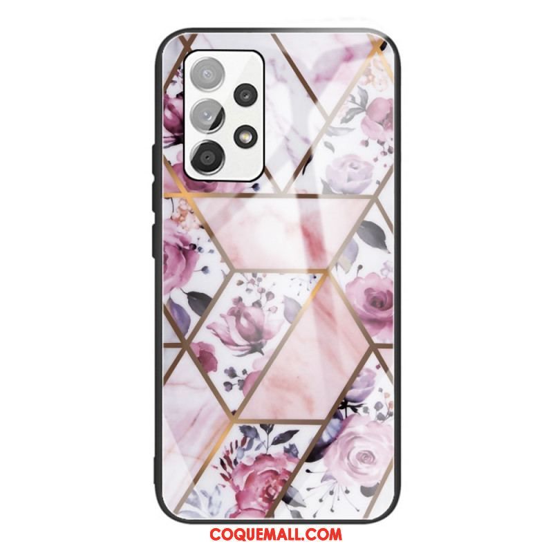 Coque Samsung Galaxy A53 5G Verre Trempé Marbre Géométrie
