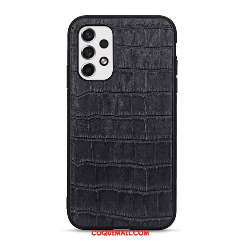 Coque Samsung Galaxy A53 5G Véritable Cuir Texture Crocodile