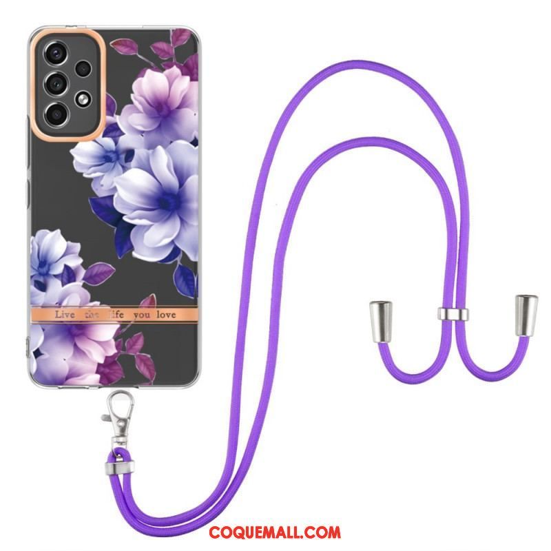 Coque Samsung Galaxy A53 5G à Cordon Florale