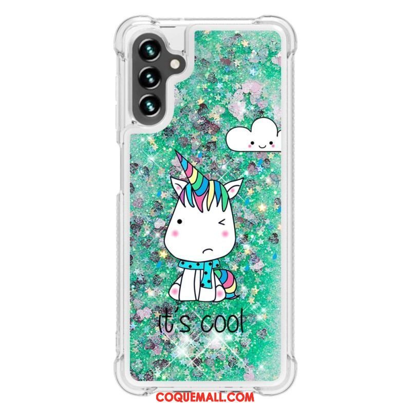 Coque Samsung Galaxy A54 5G Licornes à Paillettes