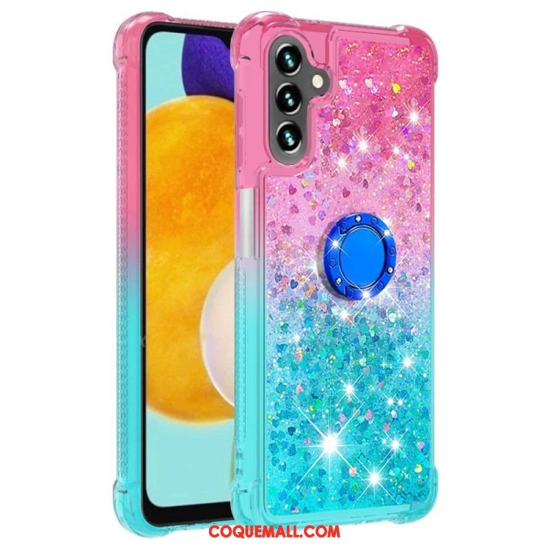 Coque Samsung Galaxy A54 5G Paillettes Anneau-Support