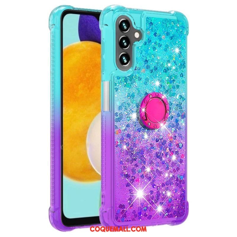 Coque Samsung Galaxy A54 5G Paillettes Anneau-Support