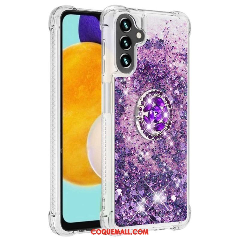 Coque Samsung Galaxy A54 5G Paillettes avec Anneau-Support