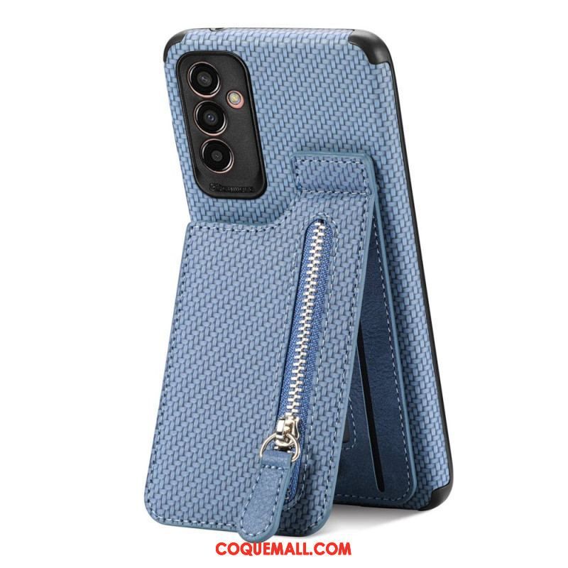 Coque Samsung Galaxy M13 Fibre Carbone Porte-Cartes Support