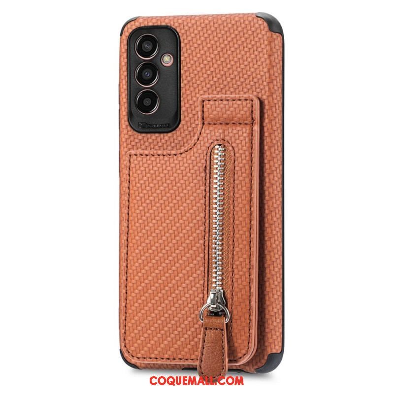 Coque Samsung Galaxy M13 Fibre Carbone Porte-Cartes Support