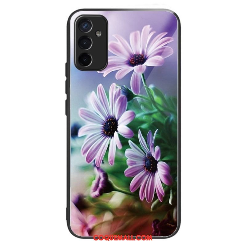 Coque Samsung Galaxy M13 Verre Trempé Fleurs