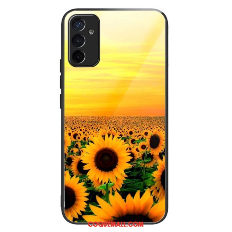 Coque Samsung Galaxy M13 Verre Trempé Variation Tournesols