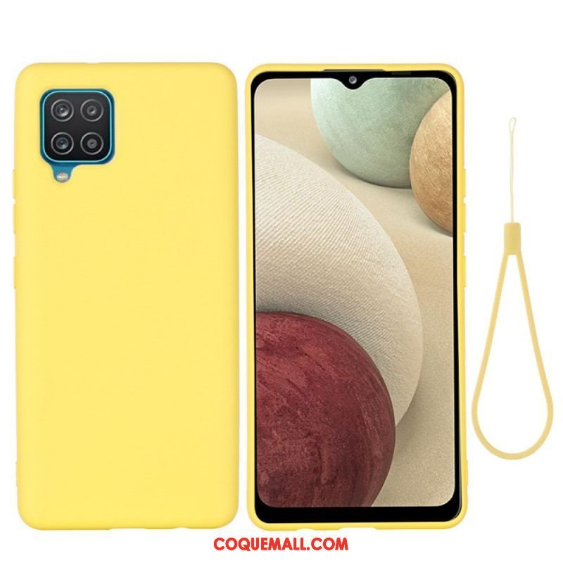 Coque Samsung Galaxy M32 Silicone Liquide avec Lanière