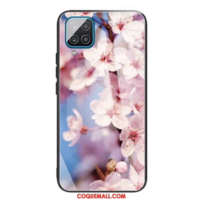 Coque Samsung Galaxy M32 Verre Trempé Fleurs