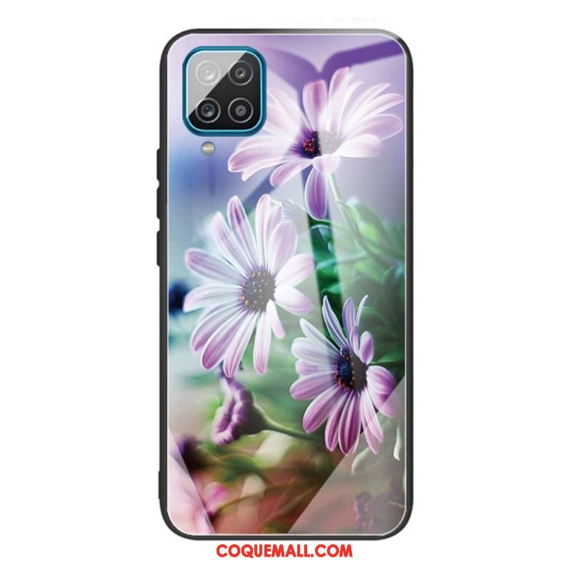 Coque Samsung Galaxy M32 Verre Trempé Fleurs