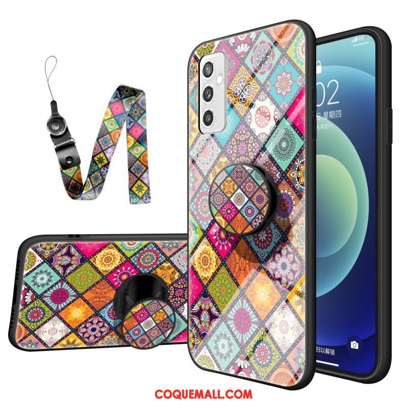 Coque Samsung Galaxy M52 Tapisserie Orientale à Lanière