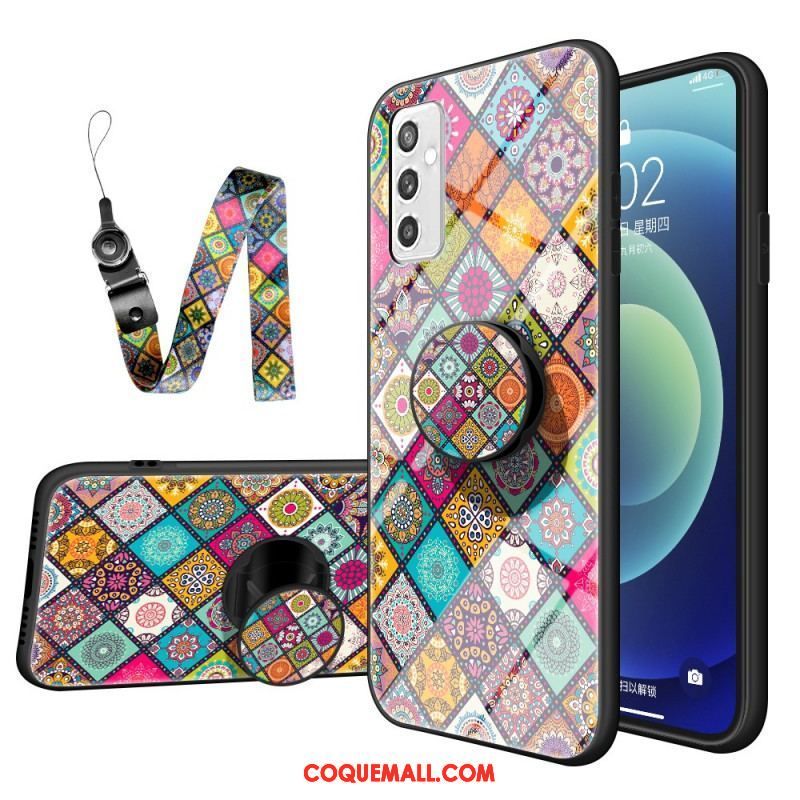 Coque Samsung Galaxy M52 Tapisserie Orientale à Lanière