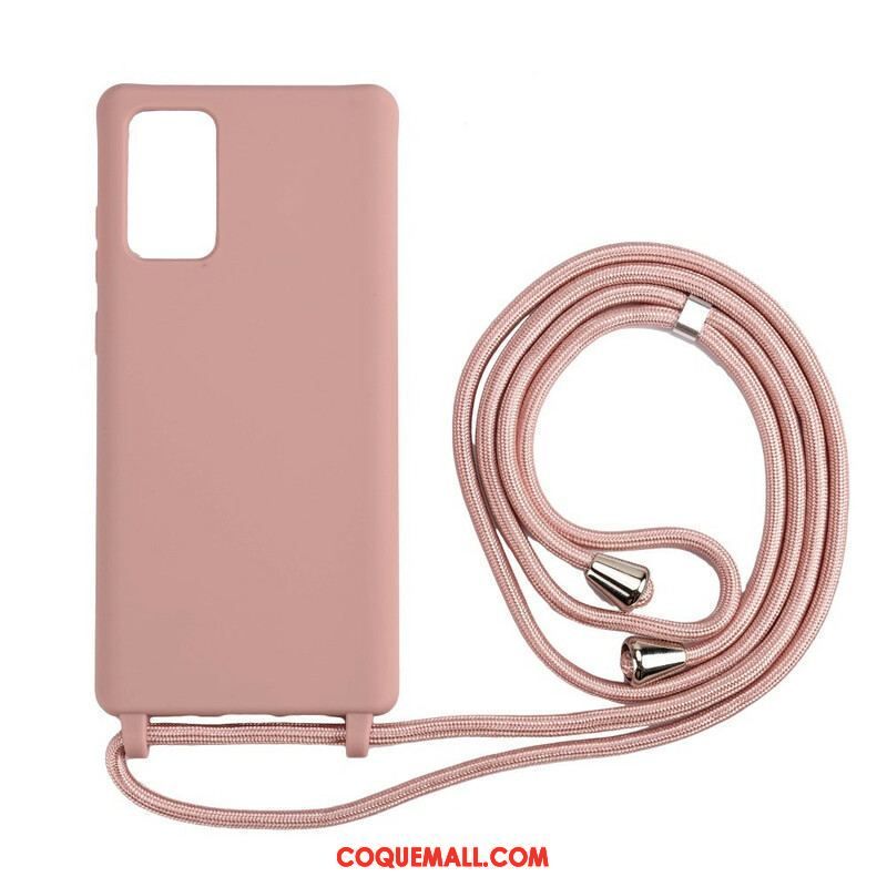 Coque Samsung Galaxy Note 20 Silicone et Cordon