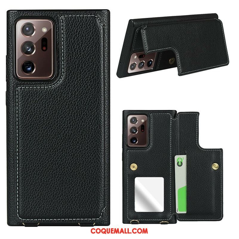 Coque Samsung Galaxy Note 20 Ultra Cuir Litchi Porte-Cartes Support