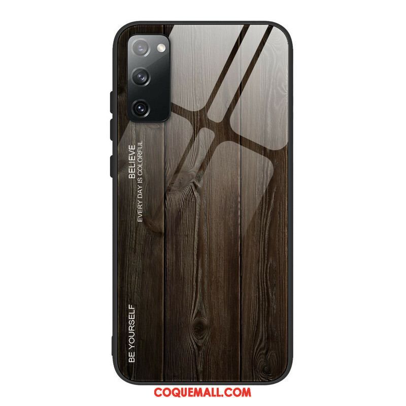 Coque Samsung Galaxy S20 FE Verre Trempé Design Bois