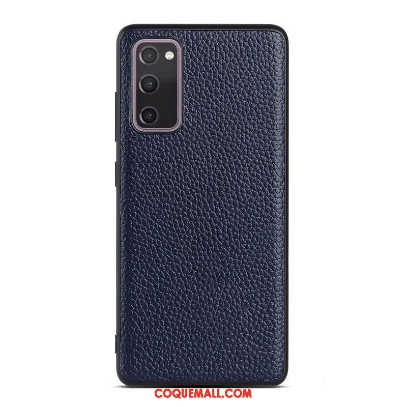 Coque Samsung Galaxy S20 FE Véritable Cuir Litchi