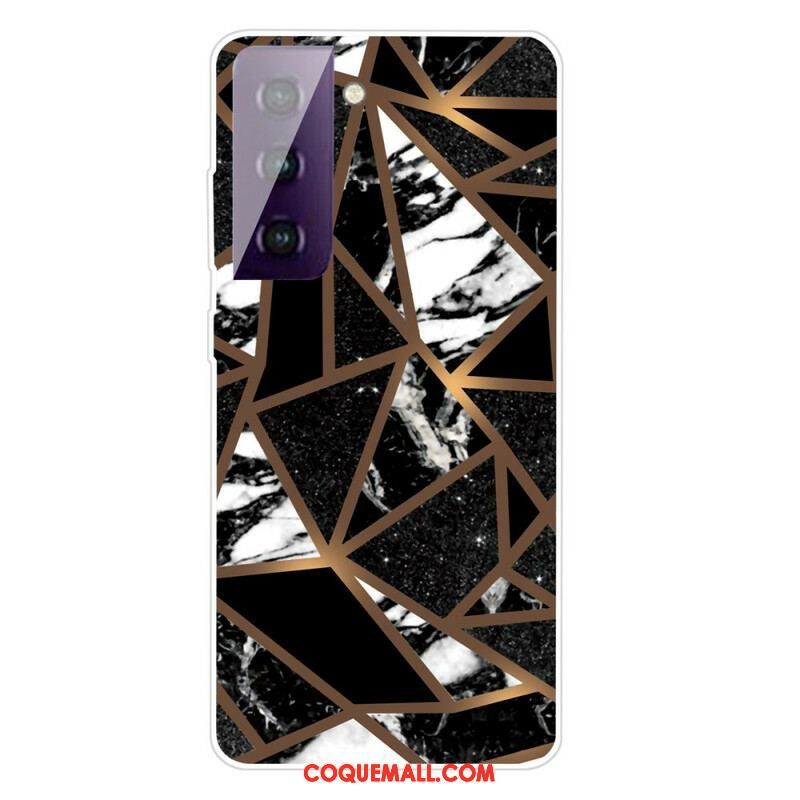 Coque Samsung Galaxy S21 5G Marbre Géométrique