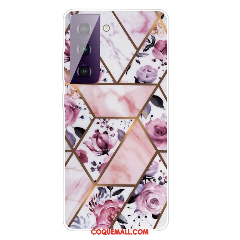 Coque Samsung Galaxy S21 5G Marbre Géométrique