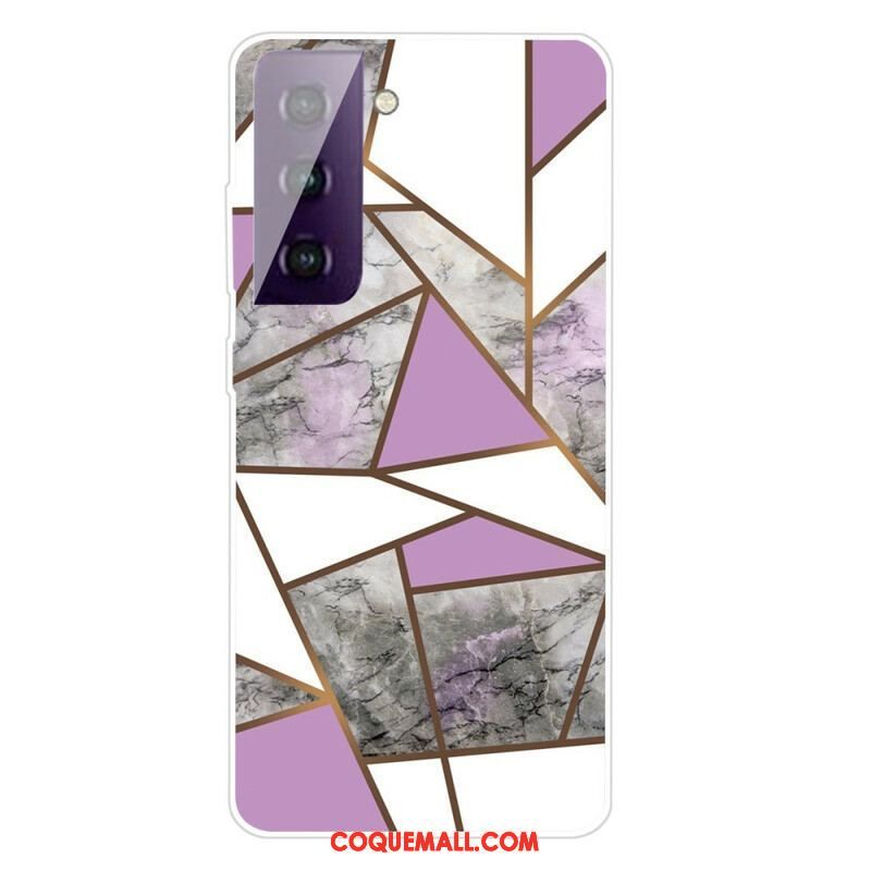 Coque Samsung Galaxy S21 5G Marbre Géométrique