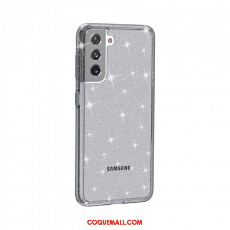 Coque Samsung Galaxy S21 5G Transparente Paillettes