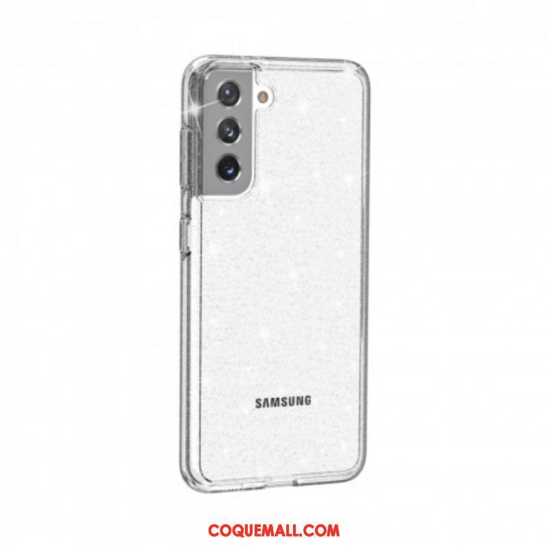 Coque Samsung Galaxy S21 5G Transparente Paillettes