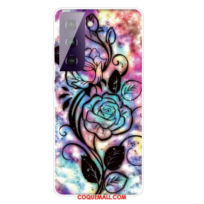 Coque Samsung Galaxy S21 FE Fleurs Graphiques