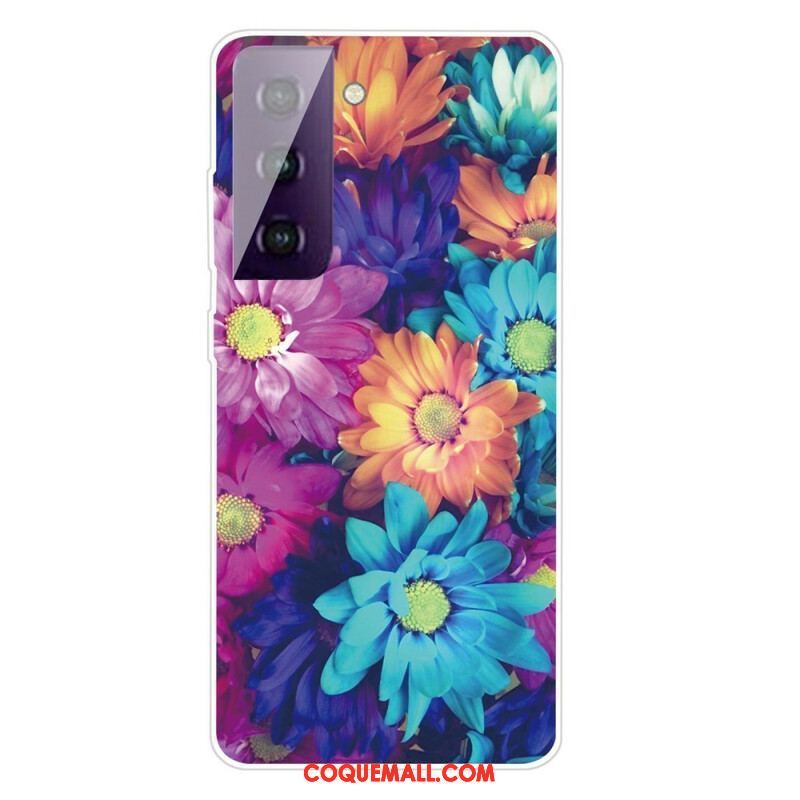 Coque Samsung Galaxy S21 FE Flexible Fleurs