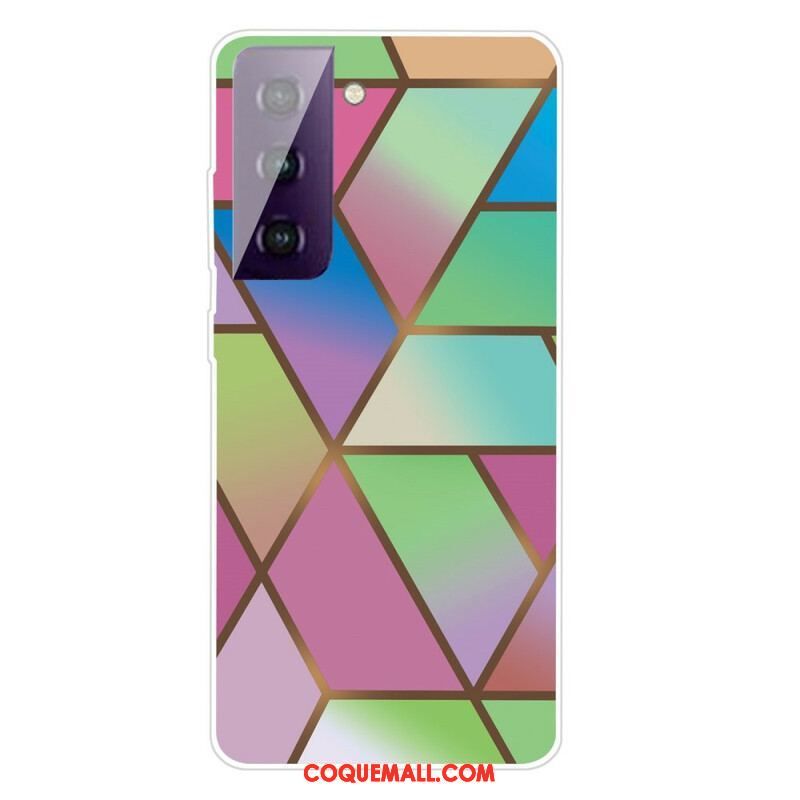 Coque Samsung Galaxy S21 FE Marbre Géométrique