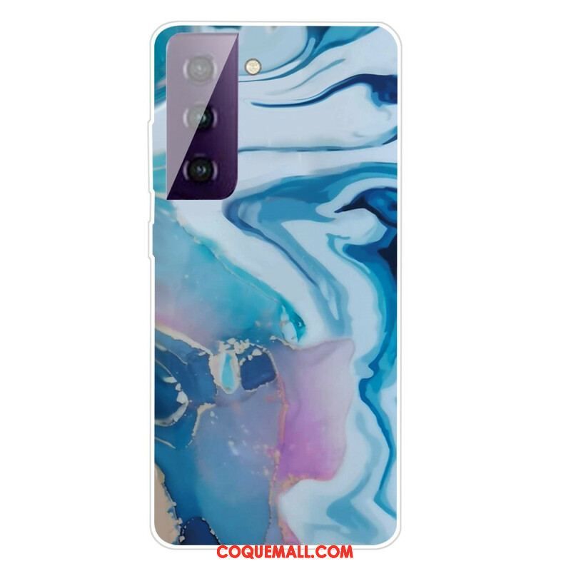 Coque Samsung Galaxy S21 FE Marbre Géométrique Variable