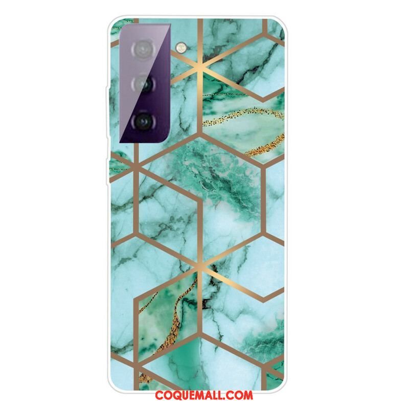 Coque Samsung Galaxy S21 FE Marbre Géométrique Variable