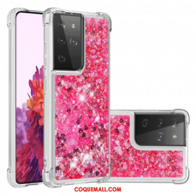 Coque Samsung Galaxy S21 Ultra 5G Désires Paillettes