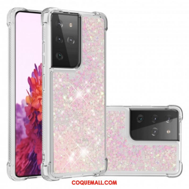 Coque Samsung Galaxy S21 Ultra 5G Désires Paillettes