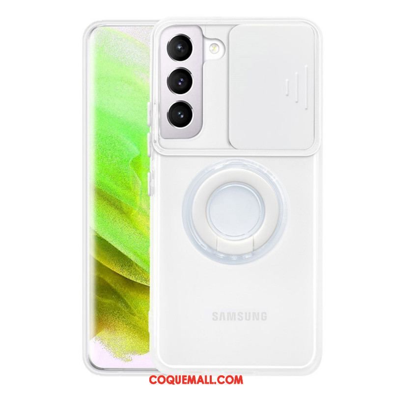 Coque Samsung Galaxy S22 5G Anneau-Support et Protège-Lentilles