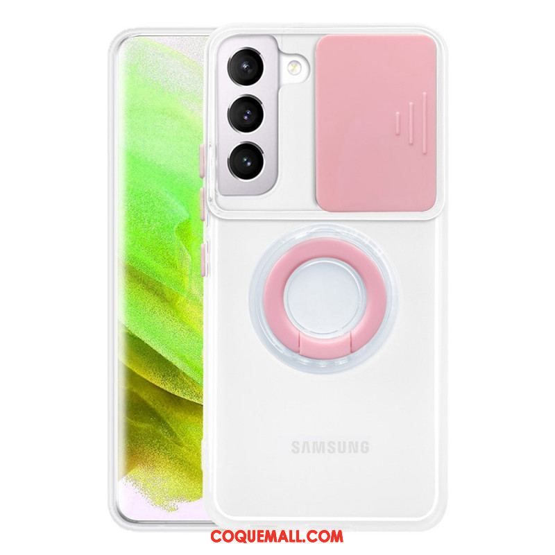 Coque Samsung Galaxy S22 5G Anneau-Support et Protège-Lentilles