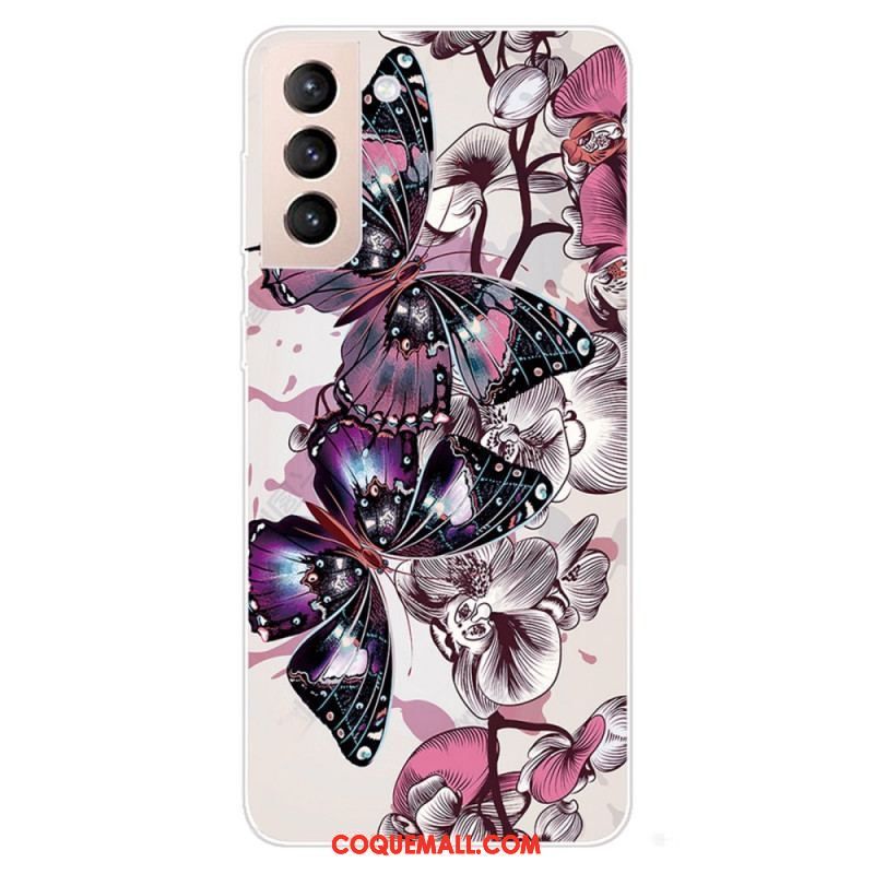 Coque Samsung Galaxy S22 5G Papillons Colorés