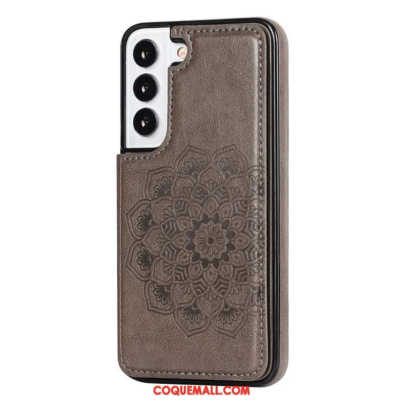 Coque Samsung Galaxy S22 5G Porte-Cartes Impression Mandala