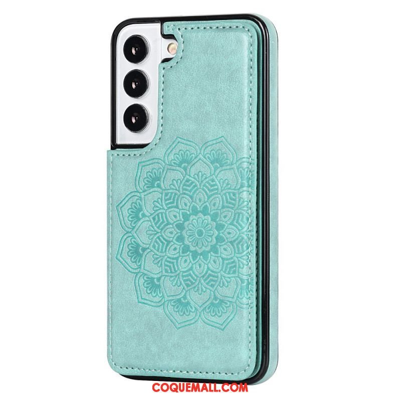 Coque Samsung Galaxy S22 5G Porte-Cartes Impression Mandala