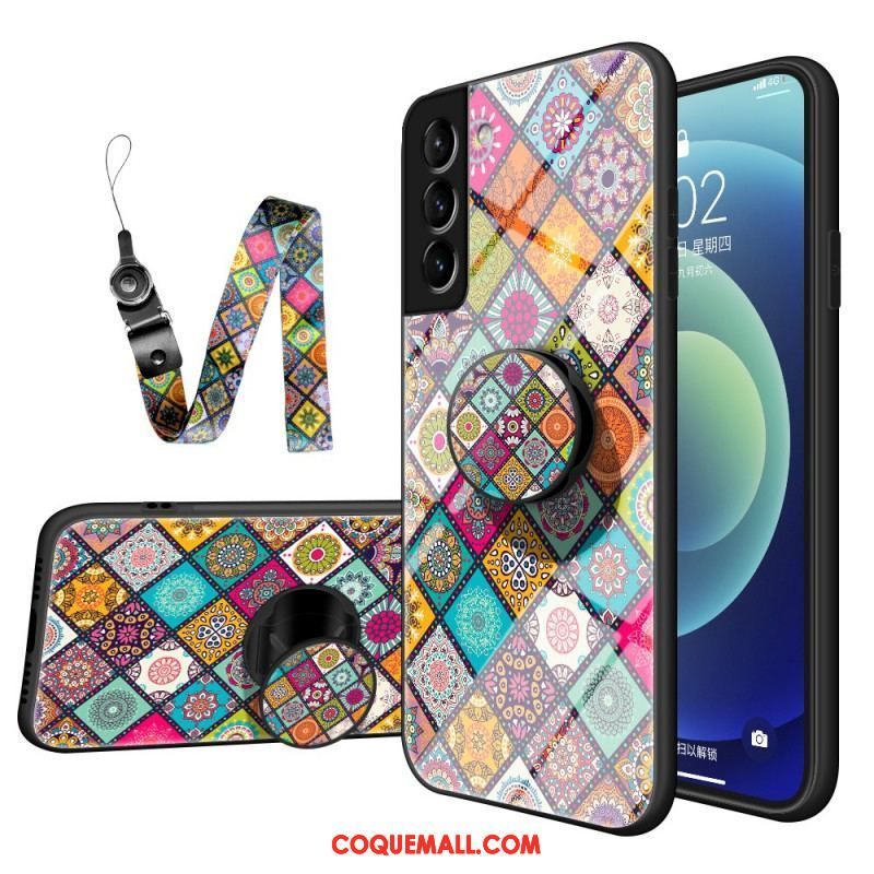 Coque Samsung Galaxy S22 5G Support Magnétique Patchwork