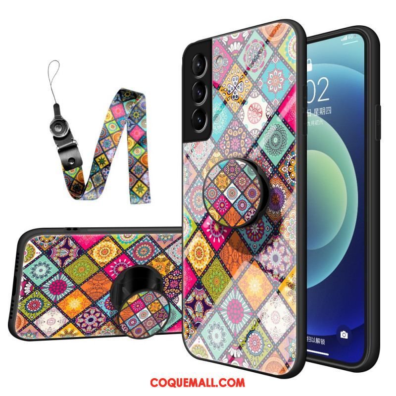 Coque Samsung Galaxy S22 5G Support Magnétique Patchwork