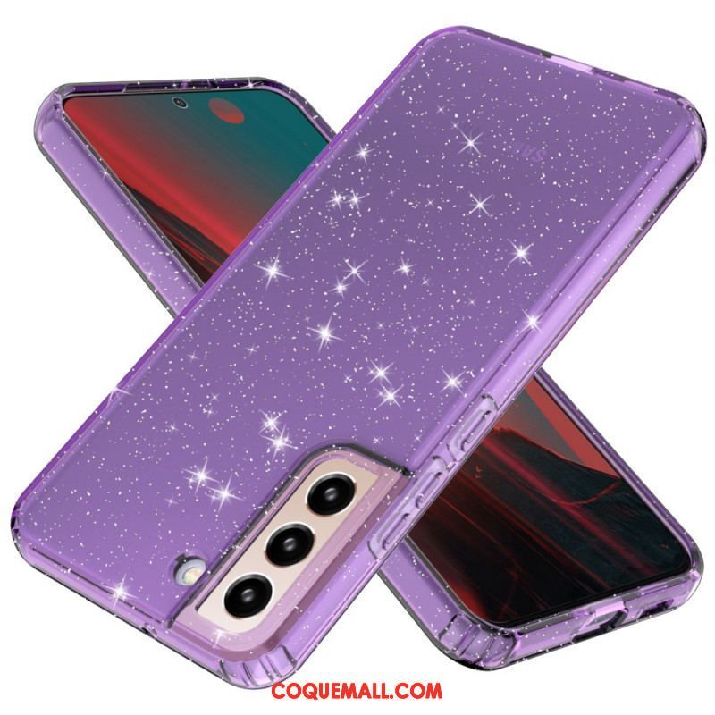 Coque Samsung Galaxy S22 5G Transparente Paillettes Design