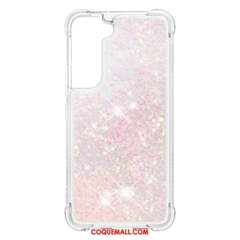 Coque Samsung Galaxy S22 Plus 5G Paillettes avec Cordon