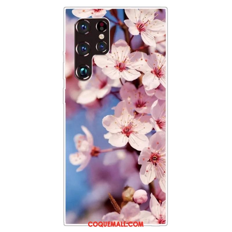 Coque Samsung Galaxy S22 Ultra 5G Fleurs Réalistes