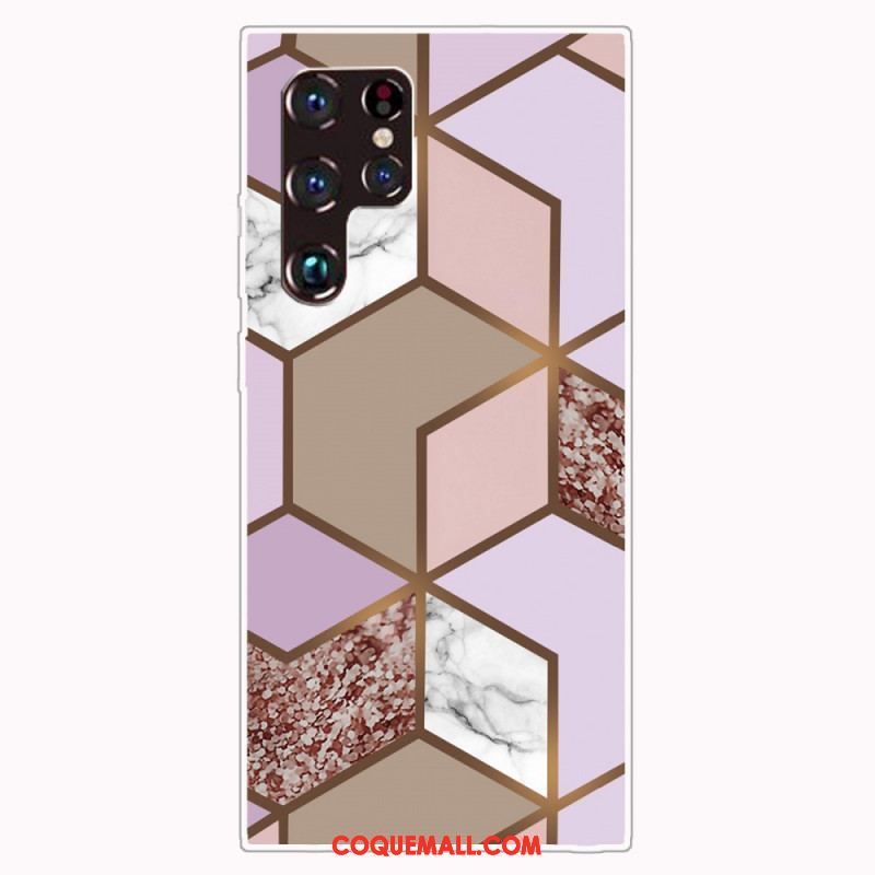 Coque Samsung Galaxy S22 Ultra 5G Marbre Géométrique