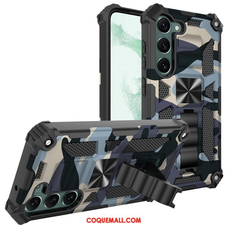 Coque Samsung Galaxy S23 5G Camouflage Support Amovible