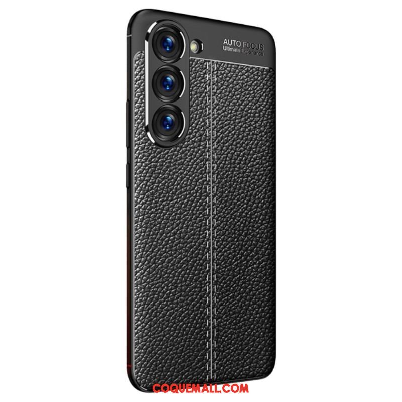 Coque Samsung Galaxy S23 5G Effet Cuir Litchi Double Line